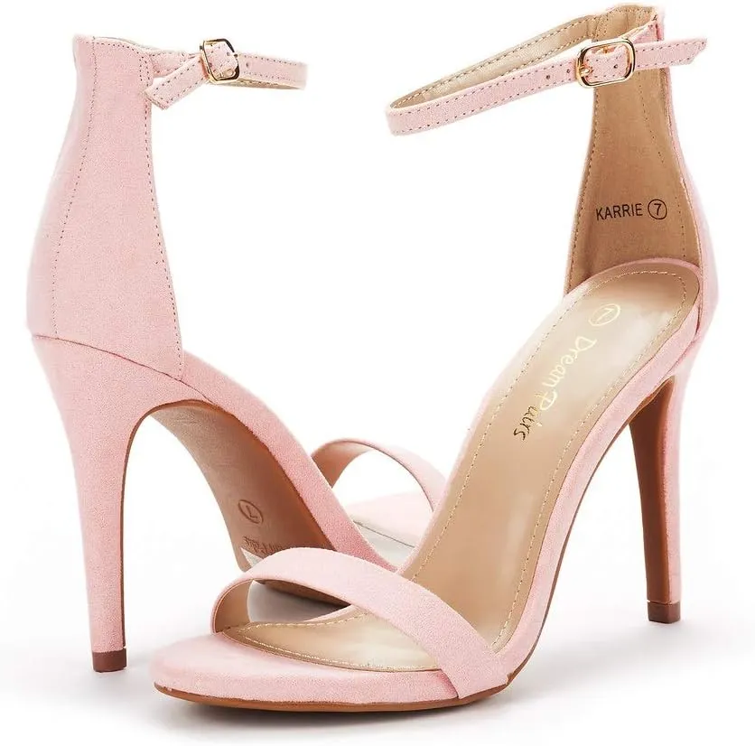 DREAM PAIRS Women's High Heels Flower Ankle Strap Stilettos Round Open Toe Dressy Sexy Sandals