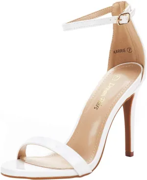 DREAM PAIRS Women's High Heels Flower Ankle Strap Stilettos Round Open Toe Dressy Sexy Sandals