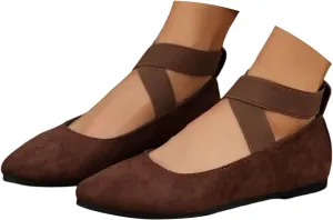 Dressy Sandals For Women 2025 Comfortable Women's Flats Fashion Shoe With Elastic Ankle Straps Closed Toe Loafers