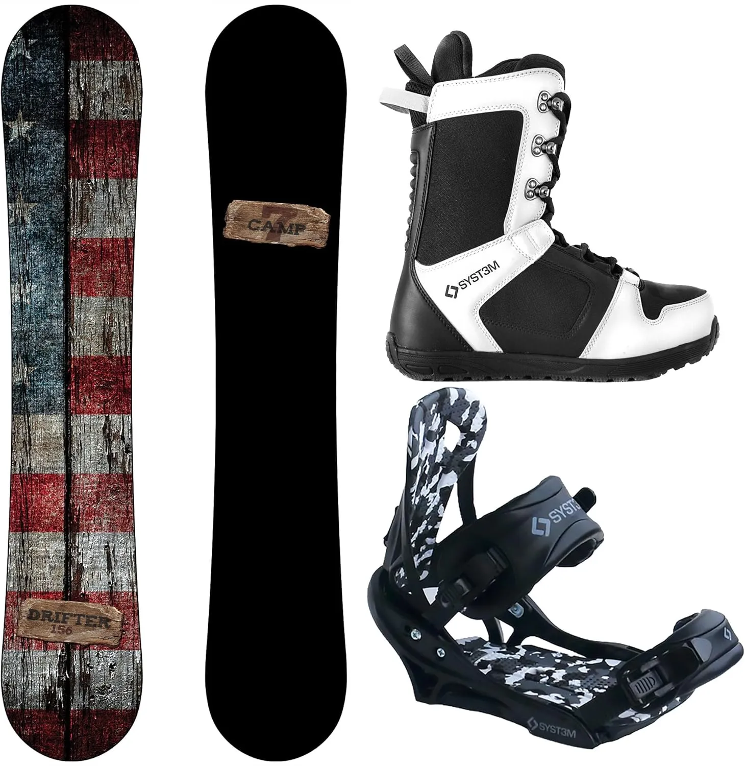 Drifter and APX Men's Complete Snowboard Package New