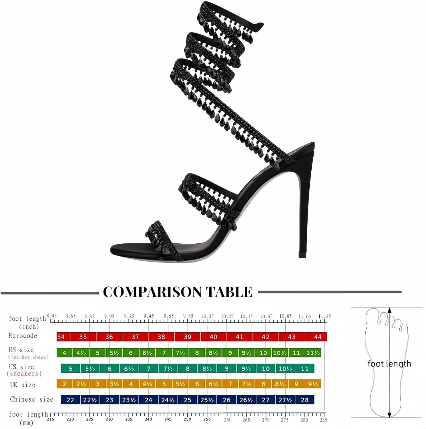 Elegant Rhinestone Stiletto Heels – 4.1 High Heel Sandals for Women, Perfect for Weddings, Parties, and Special Occasions