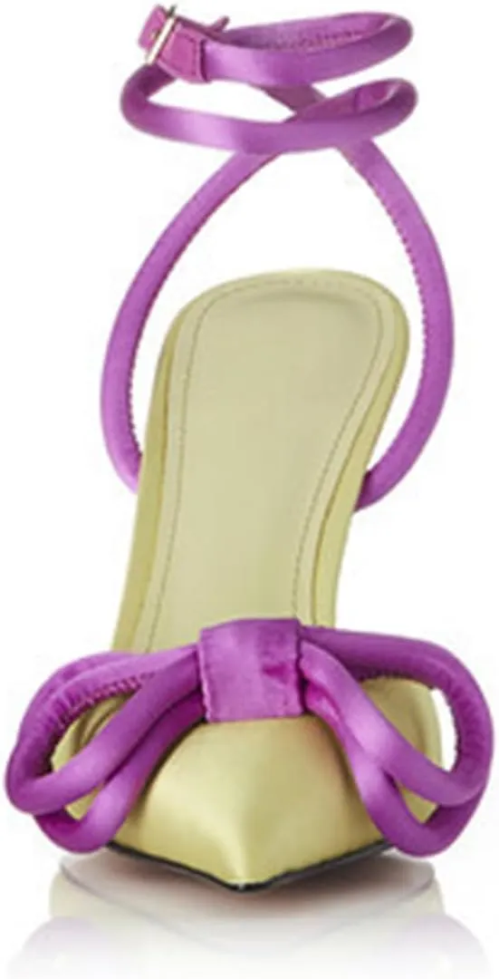 Elegant Women's Sexy Closed Toe Sandals with Bowknot, Fashion Large Size Ponited Toe High Heels for Party, Banquet And Fashion Show