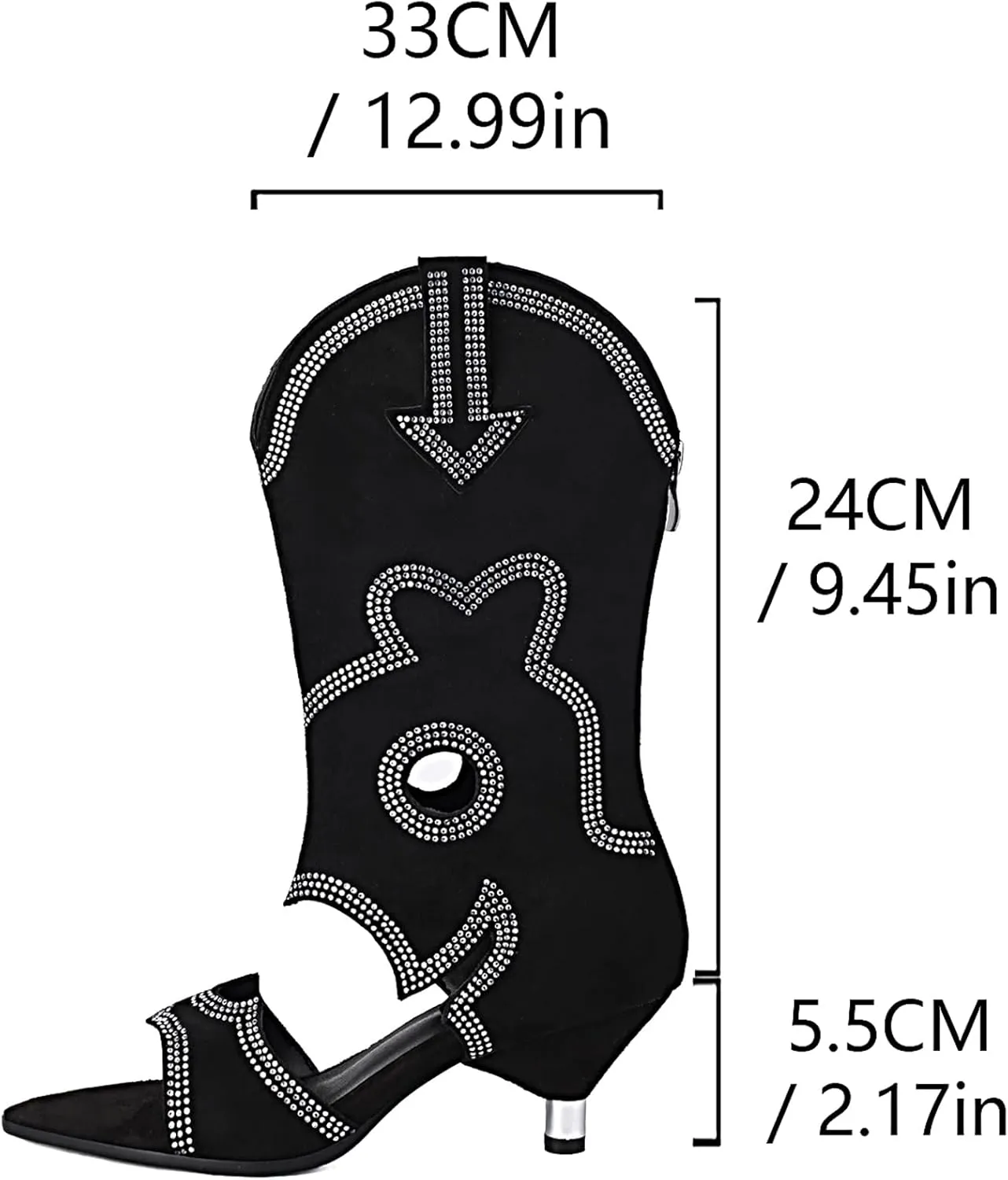 Fashion Faux Suede Crystal Summer Boots for Women Pointed Open Toe Embroider Sparkly Rhinestone Booties