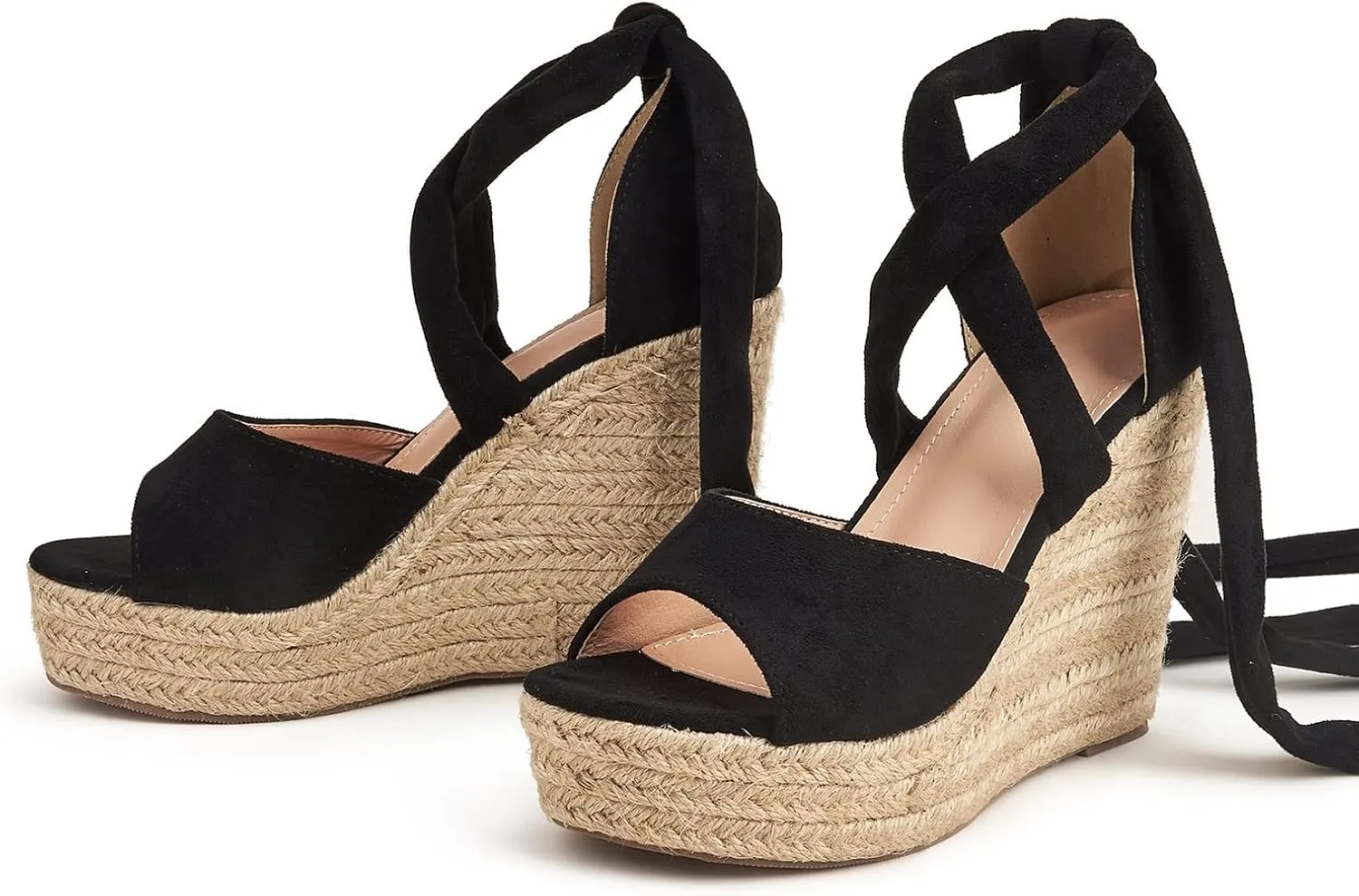 Fashion Woman Bandage Sandals, Women's Hemp Rope Platform & Wedge Sandals, Women Cross Straps Thick Bottom Sandals