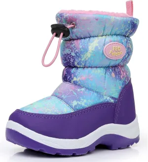 Felabo Kids Snow Boots for Boys Girls Water Resistant Insulated Winter Boots with Warm Fur Lining Slip Resistant Outdoor Shoes (Toddler/Little Kid)