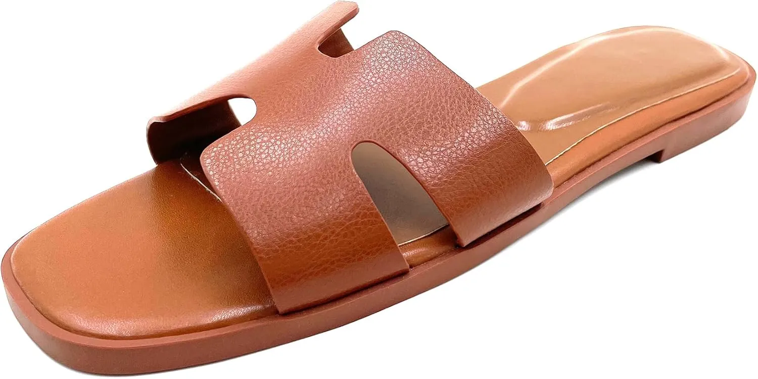Flat Sandals for women.Womens Elegant Handmade PU Flat Sandals,A Unique Gift Idea forLadies, Great for Vacations, Lounging & Casual Wear