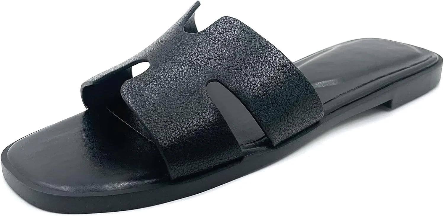 Flat Sandals for women.Womens Elegant Handmade PU Flat Sandals,A Unique Gift Idea forLadies, Great for Vacations, Lounging & Casual Wear