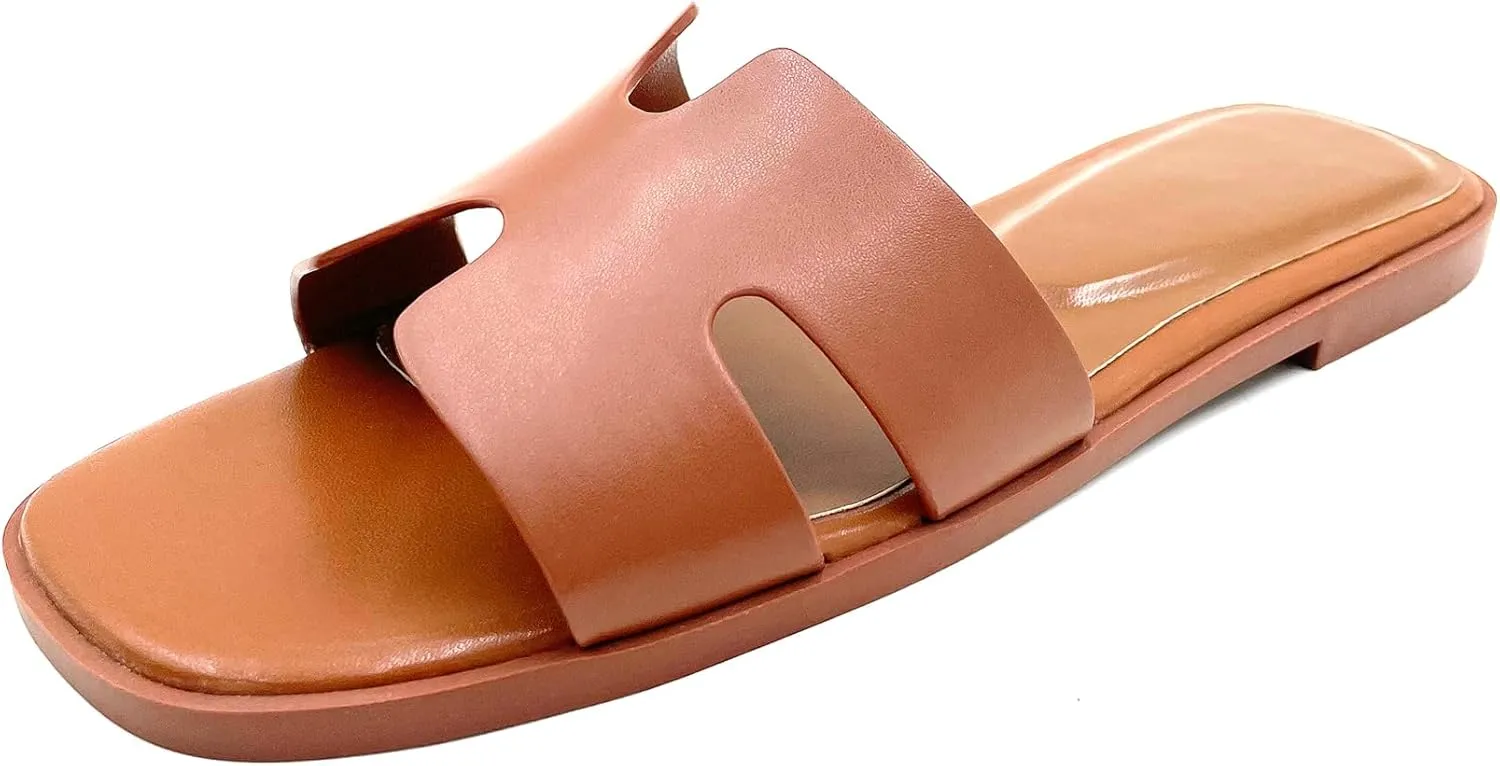 Flat Sandals for women.Womens Elegant Handmade PU Flat Sandals,A Unique Gift Idea forLadies, Great for Vacations, Lounging & Casual Wear