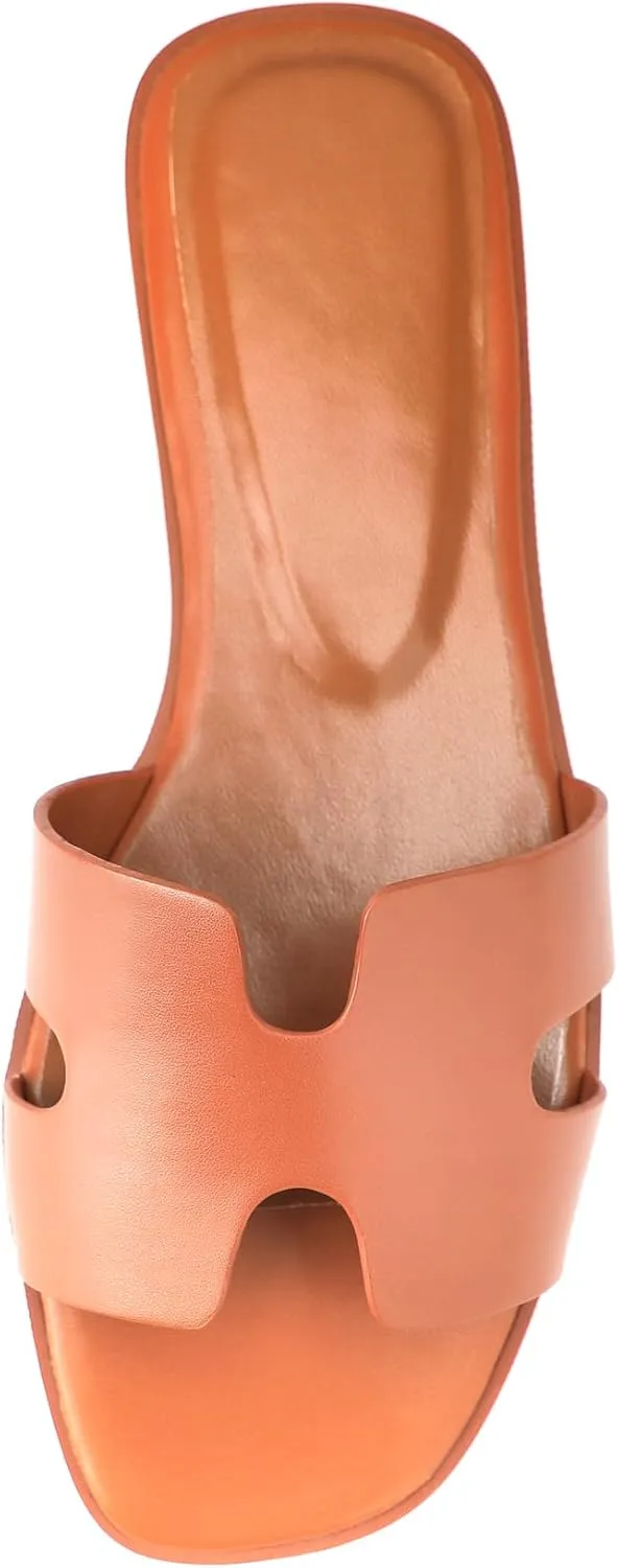 Flat Sandals for women.Womens Elegant Handmade PU Flat Sandals,A Unique Gift Idea forLadies, Great for Vacations, Lounging & Casual Wear