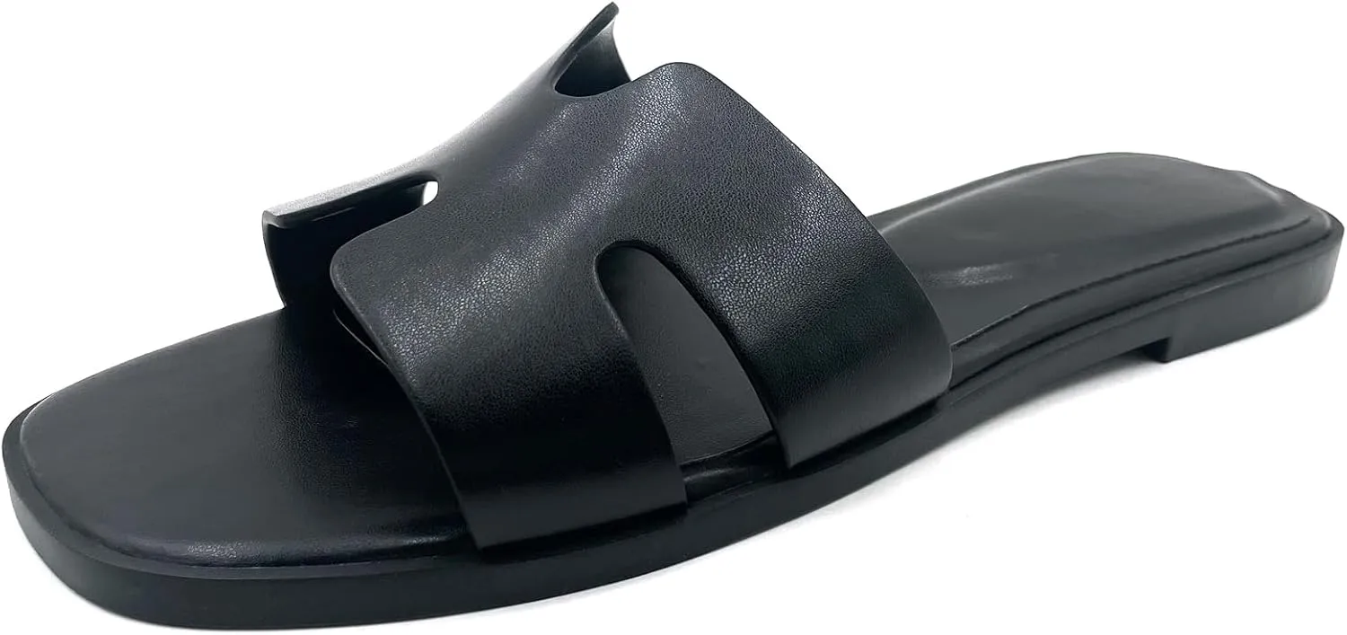 Flat Sandals for women.Womens Elegant Handmade PU Flat Sandals,A Unique Gift Idea forLadies, Great for Vacations, Lounging & Casual Wear