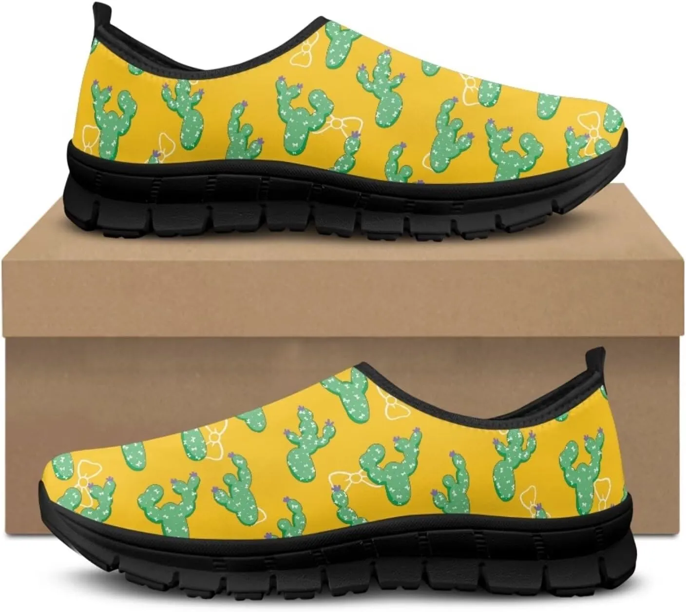 Flowers Print Mesh Shoes for Women Breathable Non-Slip Casual Loafers Fashion Running Hikking Sneaker for Outdoor