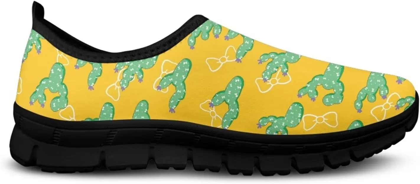 Flowers Print Mesh Shoes for Women Breathable Non-Slip Casual Loafers Fashion Running Hikking Sneaker for Outdoor