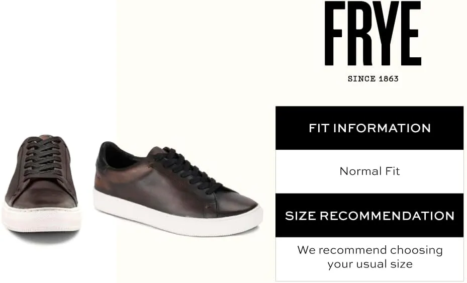 Frye Astor Low Lace Sneakers for Men Crafted from Leather with Artisanal Hand-Tacking Details, Cushioned Poron Footbeds, Padded Collar and Tongue, and Waxed Cotton Laces