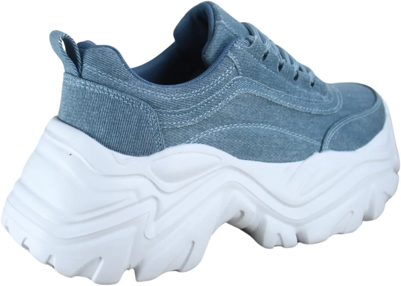 FZ Women's Fashion Chunky Platform Lace Up Casual Dad Street Shoes Wedge Walking Sneakers