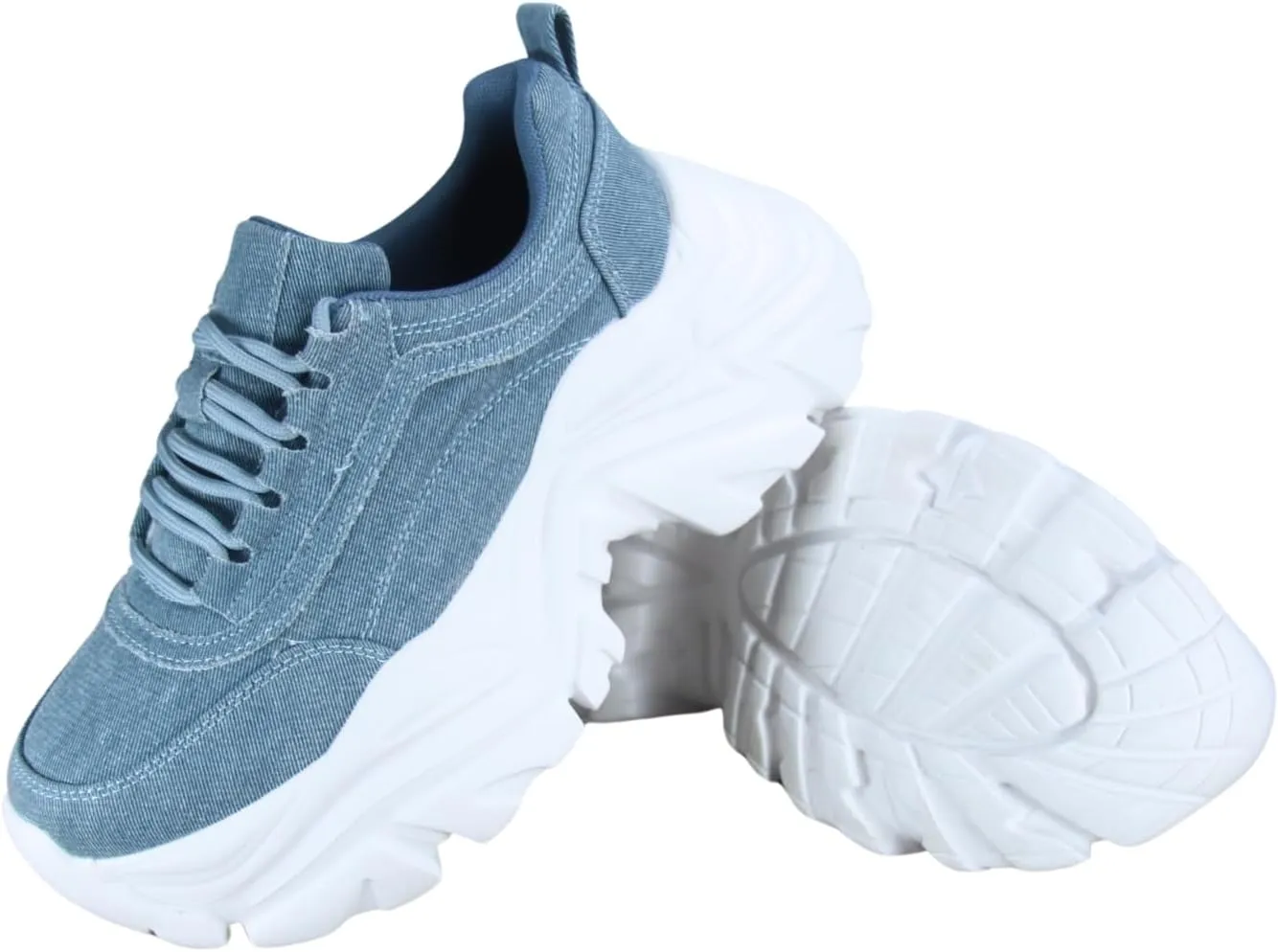 FZ Women's Fashion Chunky Platform Lace Up Casual Dad Street Shoes Wedge Walking Sneakers