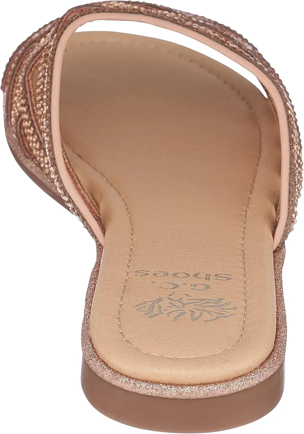 GC Shoes Women's Flat Sandals, Studded Crisscross Womens Slip On Sandals, Summer Fashion Beach Dress Slide Sage