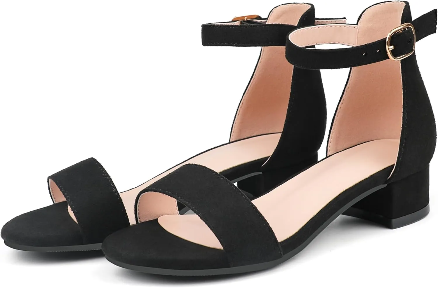 Girl's Low Heel Sandals Ankle Strap Dress Shoes Open Toes Summer Wear for Kids