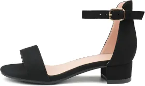 Girl's Low Heel Sandals Ankle Strap Dress Shoes Open Toes Summer Wear for Kids