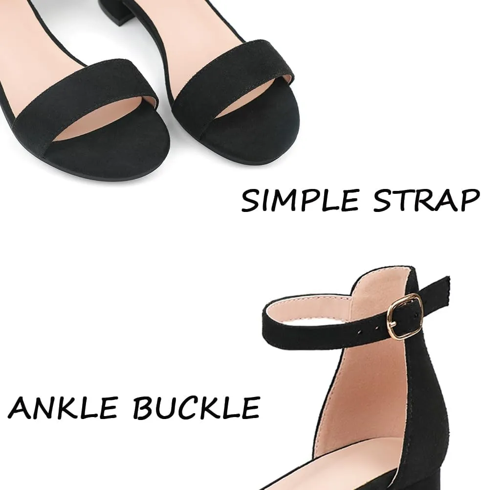 Girl's Low Heel Sandals Ankle Strap Dress Shoes Open Toes Summer Wear for Kids