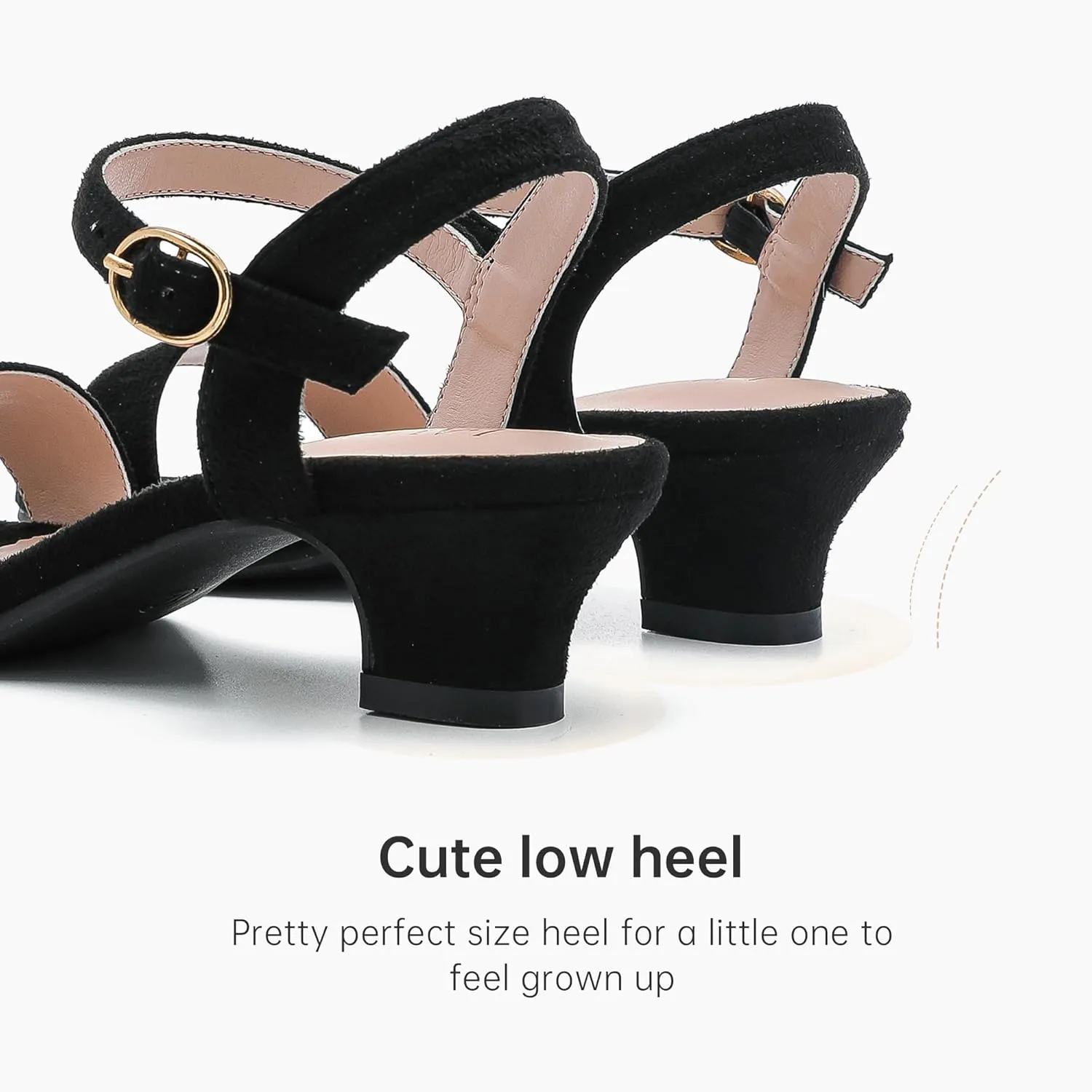 Girls Sandals Low Heels Girls Dress Shoes in Wedding Party Summer Open Toe Ankle Strap for Little Big Kids Toddler