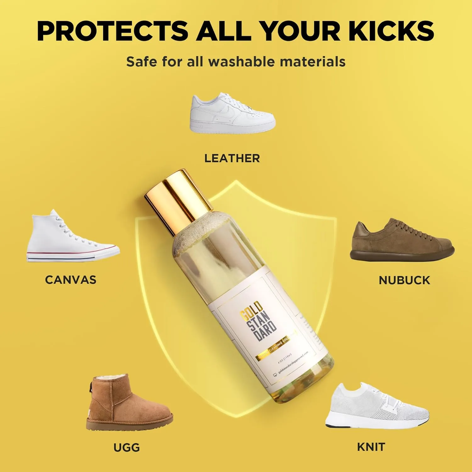 Gold Standard Premium Shoe Cleaning Kit - Sneaker Cleaning Kit for Tennis, Leather, Canvas White Shoe Cleaner Sneakers Kit