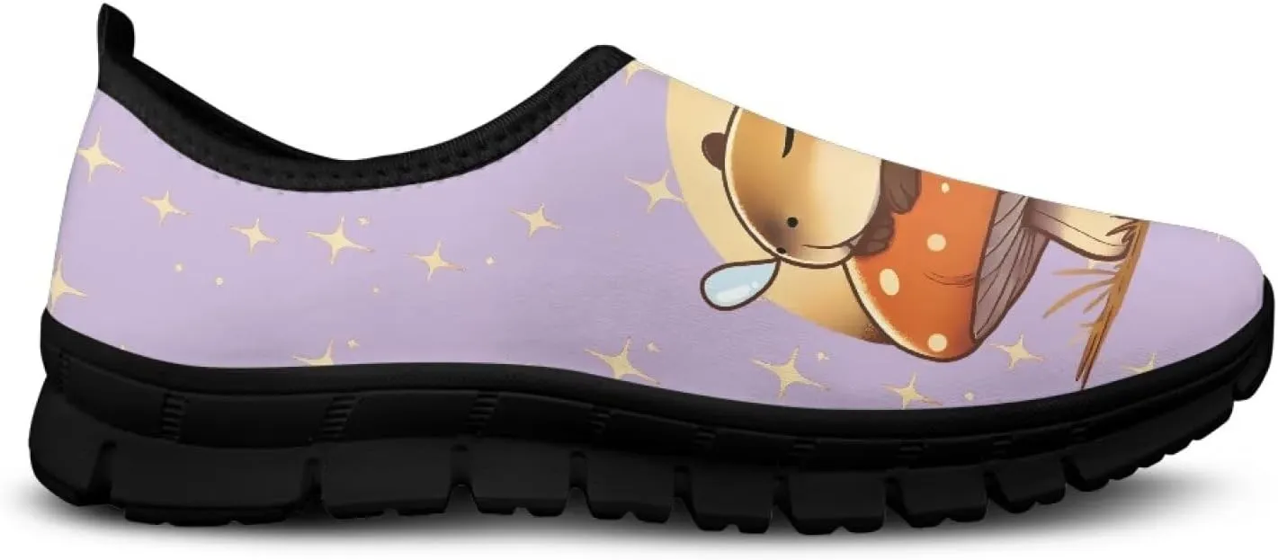 GOSTONG Sneakers for Women Comfort Soft Non Slip Outdoor Running Sneakers Casual Slip-on Home Walking Loafers Black US 5.5-11.5