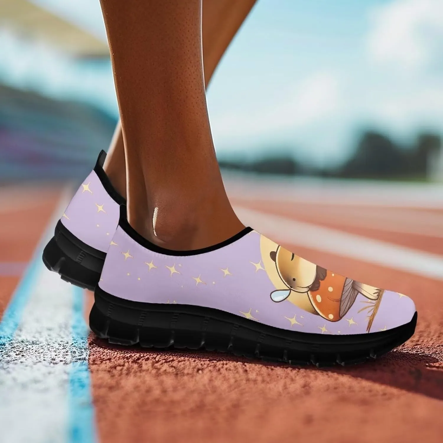 GOSTONG Sneakers for Women Comfort Soft Non Slip Outdoor Running Sneakers Casual Slip-on Home Walking Loafers Black US 5.5-11.5