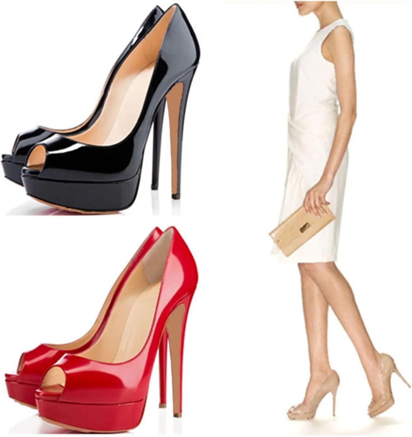 Hanfike Platform Sexy High Heels for Women Peep Toe Summer Dress Sandals Shoes