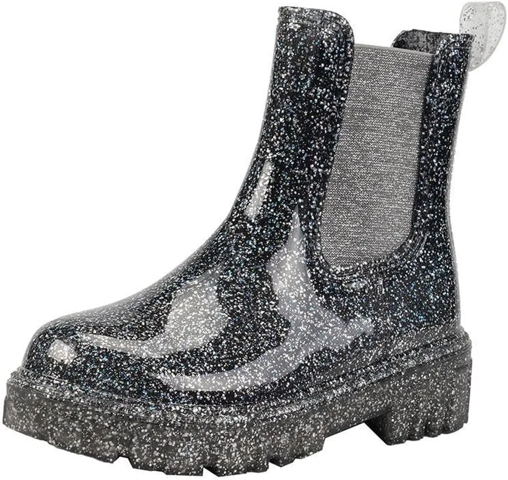 Harssidanzar Womens Ankle Rain Boots Waterproof Chelsea Boots,Anti-Slipping Rainboots and Garden Shoes for Ladies with Comfortable Insoles HL211US