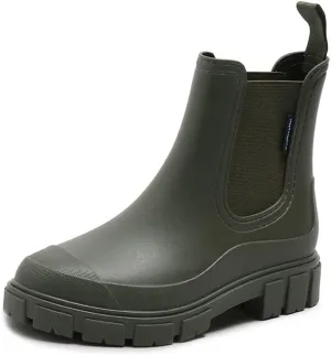 Harssidanzar Womens Rain Boots Waterproof Garden Shoes Anti-Slip Short Rain Boots for Outdoor Work HL217US