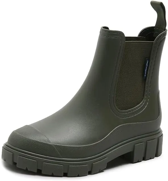 Harssidanzar Womens Rain Boots Waterproof Garden Shoes Anti-Slip Short Rain Boots for Outdoor Work HL217US
