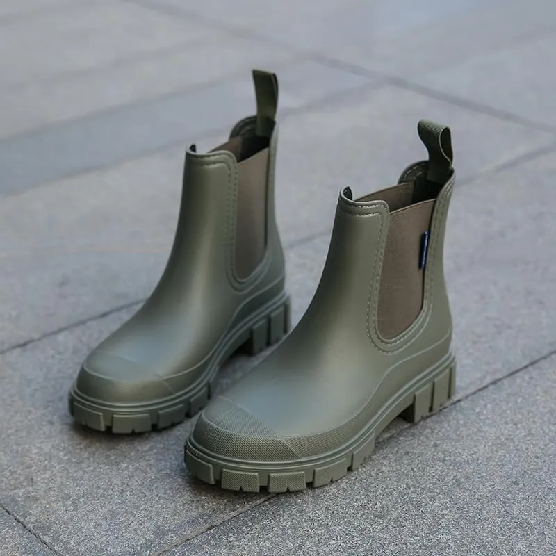 Harssidanzar Womens Rain Boots Waterproof Garden Shoes Anti-Slip Short Rain Boots for Outdoor Work HL217US