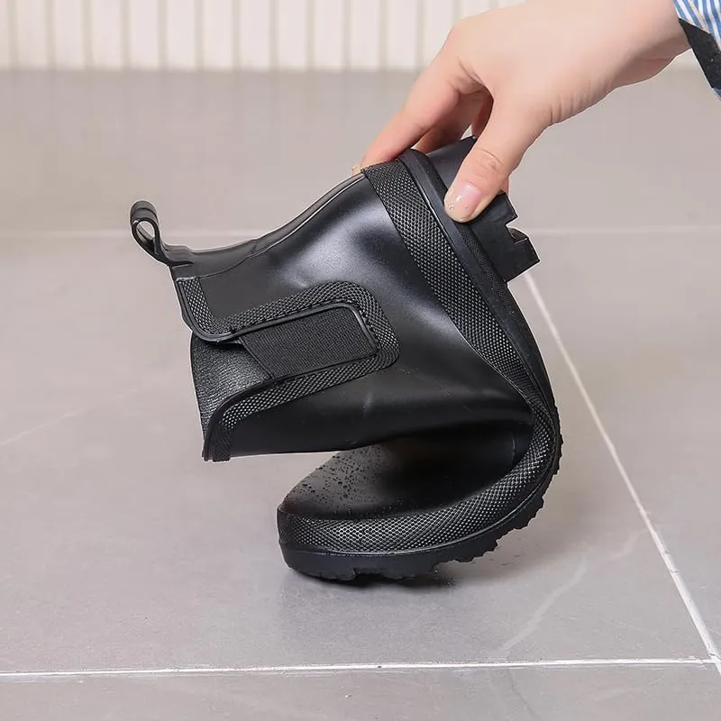 Harssidanzar Womens Short Rain Boots Waterproof Garden Shoes Anti-Slipping Ankle Rain Boots for Outdoor HL215US