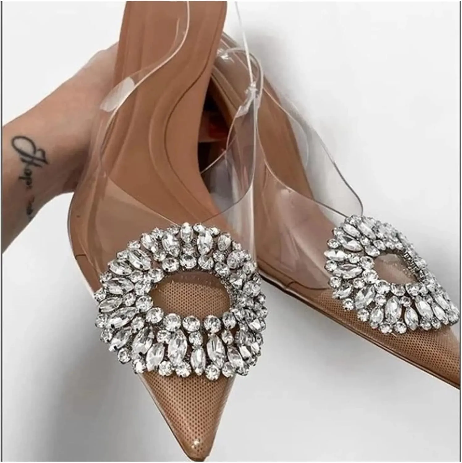 High heels Sheer High Heeled Sandals, Luxurious And Elegant Rhinestones, Party