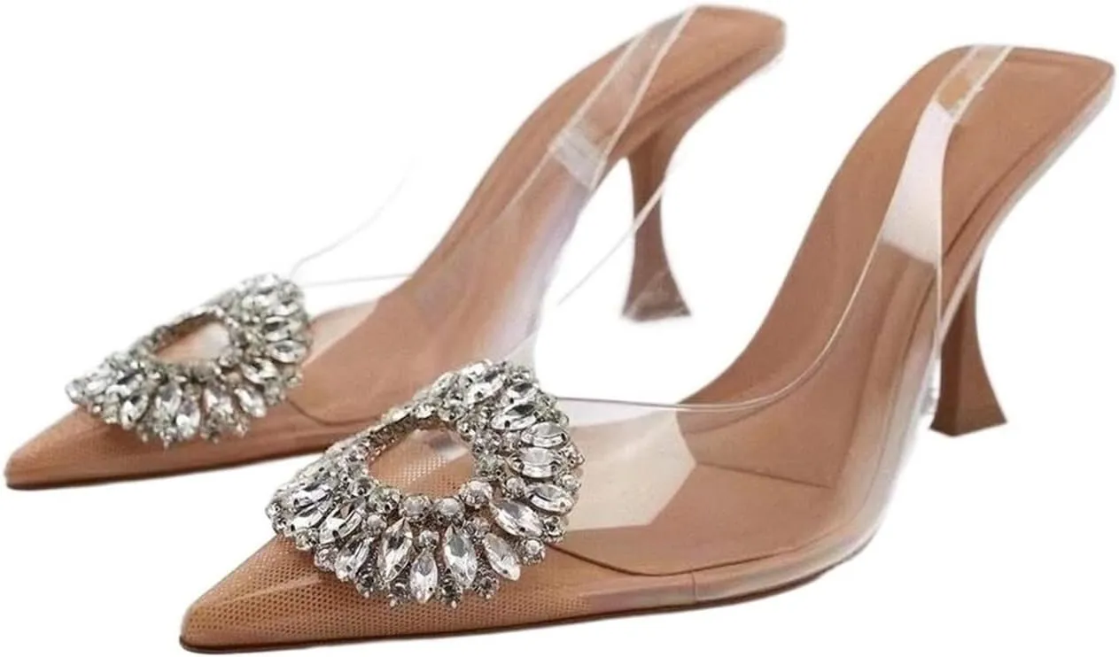 High heels Sheer High Heeled Sandals, Luxurious And Elegant Rhinestones, Party