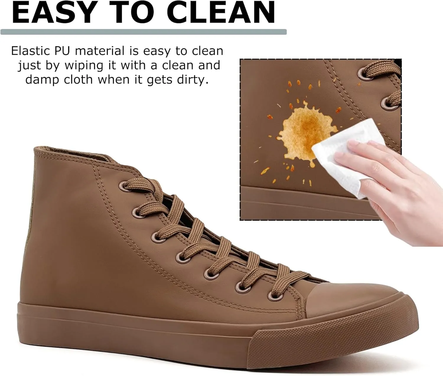 High Top Sneakers for Women Men Classic PU Leather Tennis Shoes Lace Up Fashion Breathable Walking Shoes High Tops