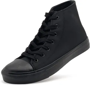 High Top Sneakers for Women Men Classic PU Leather Tennis Shoes Lace Up Fashion Breathable Walking Shoes High Tops