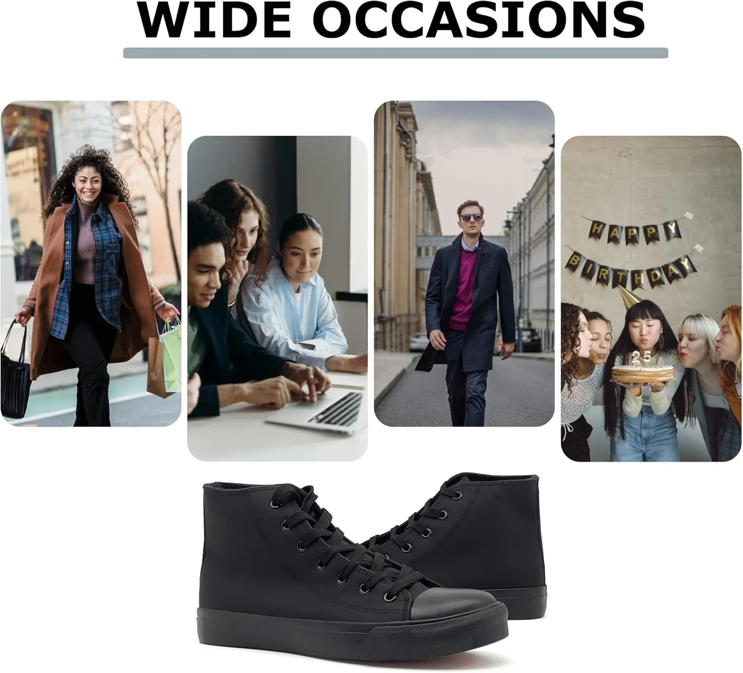 High Top Sneakers for Women Men Classic PU Leather Tennis Shoes Lace Up Fashion Breathable Walking Shoes High Tops
