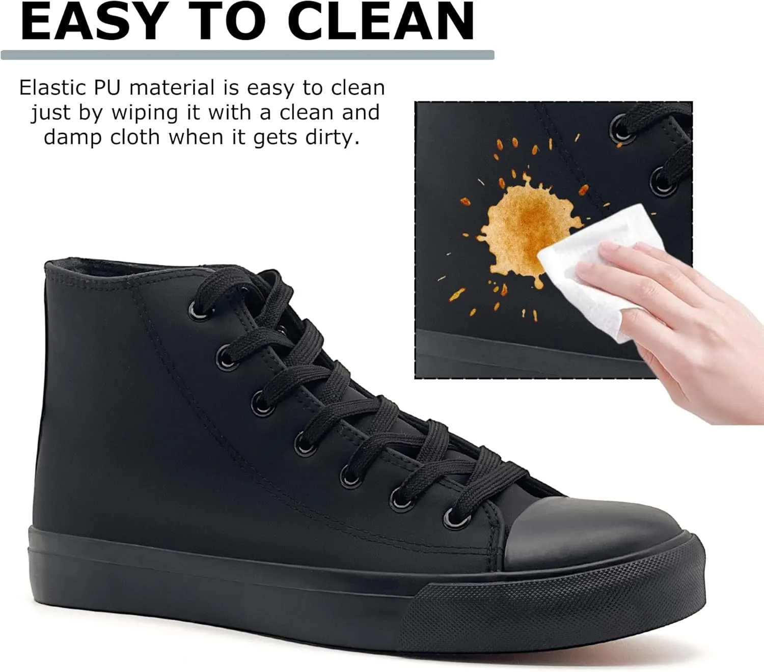 High Top Sneakers for Women Men Classic PU Leather Tennis Shoes Lace Up Fashion Breathable Walking Shoes High Tops