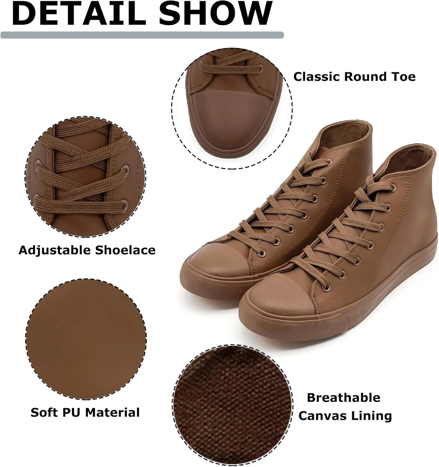 High Top Sneakers for Women Men Classic PU Leather Tennis Shoes Lace Up Fashion Breathable Walking Shoes High Tops