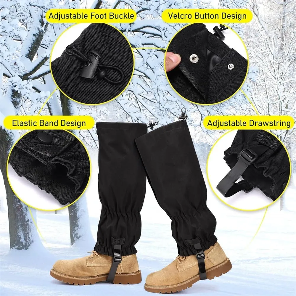 Hiking Gaiters Lightweight Leg Gaiters Snow Gaiters Waterproof Windproof Durable Leg Cover Protect for Mountain Snow, Hiking, Skiing, Walking, Climbing, Hunting