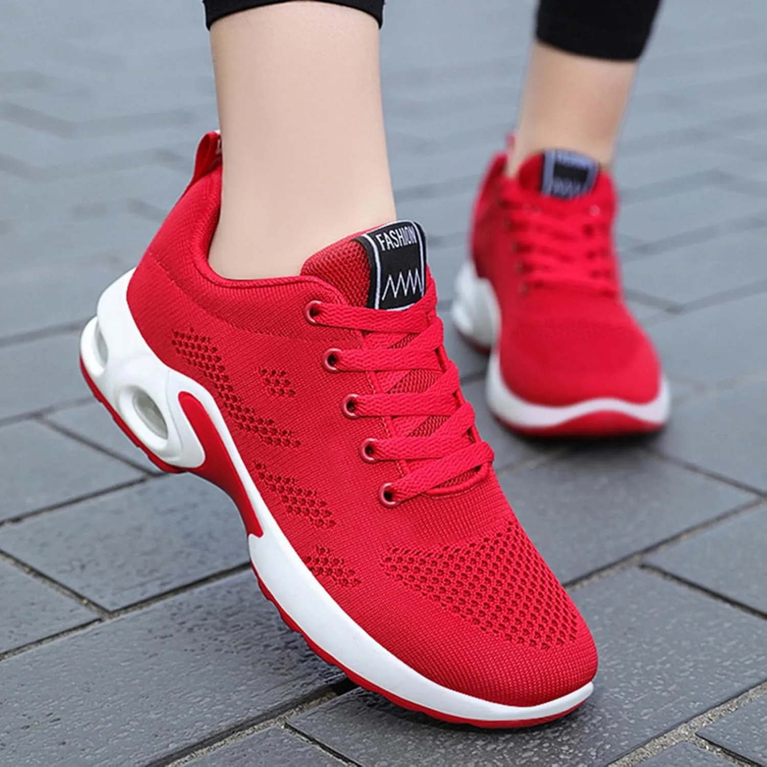 HINDOLA Womens Sneakers Air Cushion Running Shoes Lightweight Tennis Walking Shoes Mesh Breathable Sneakers Athletic Non Slip Shoes