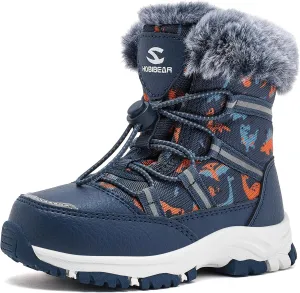 HOBIBEAR Boys Girls Toddler Snow Boots Waterproof Slip Resistant Outdoor Winter Boot Shoes(Toddler/Little Kids/Big Kids)