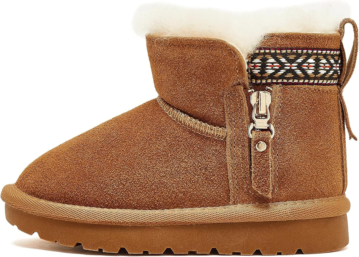 HOBIBEAR Toddler Snow Boots Winter Ankle Boots for Boys and Girls with Warm Faux Fur Lining