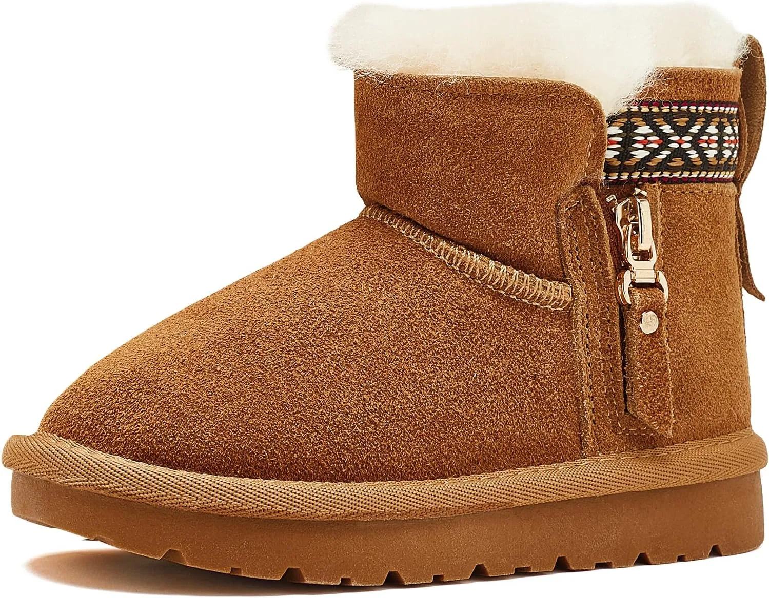 HOBIBEAR Toddler Snow Boots Winter Ankle Boots for Boys and Girls with Warm Faux Fur Lining