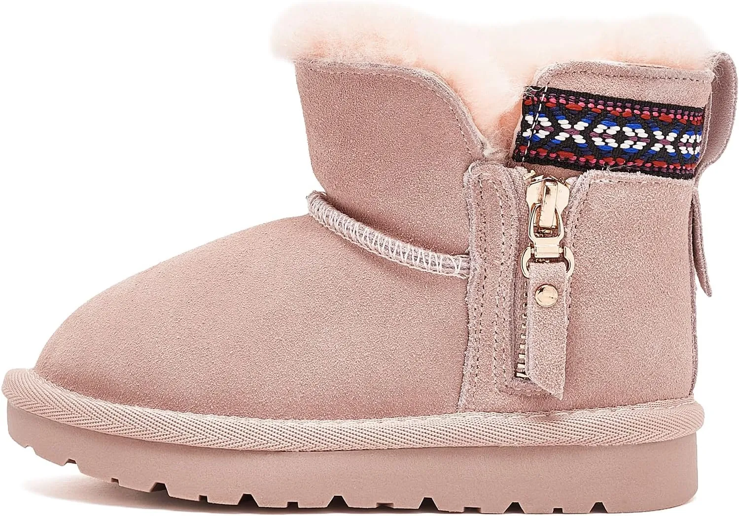 HOBIBEAR Toddler Snow Boots Winter Ankle Boots for Boys and Girls with Warm Faux Fur Lining