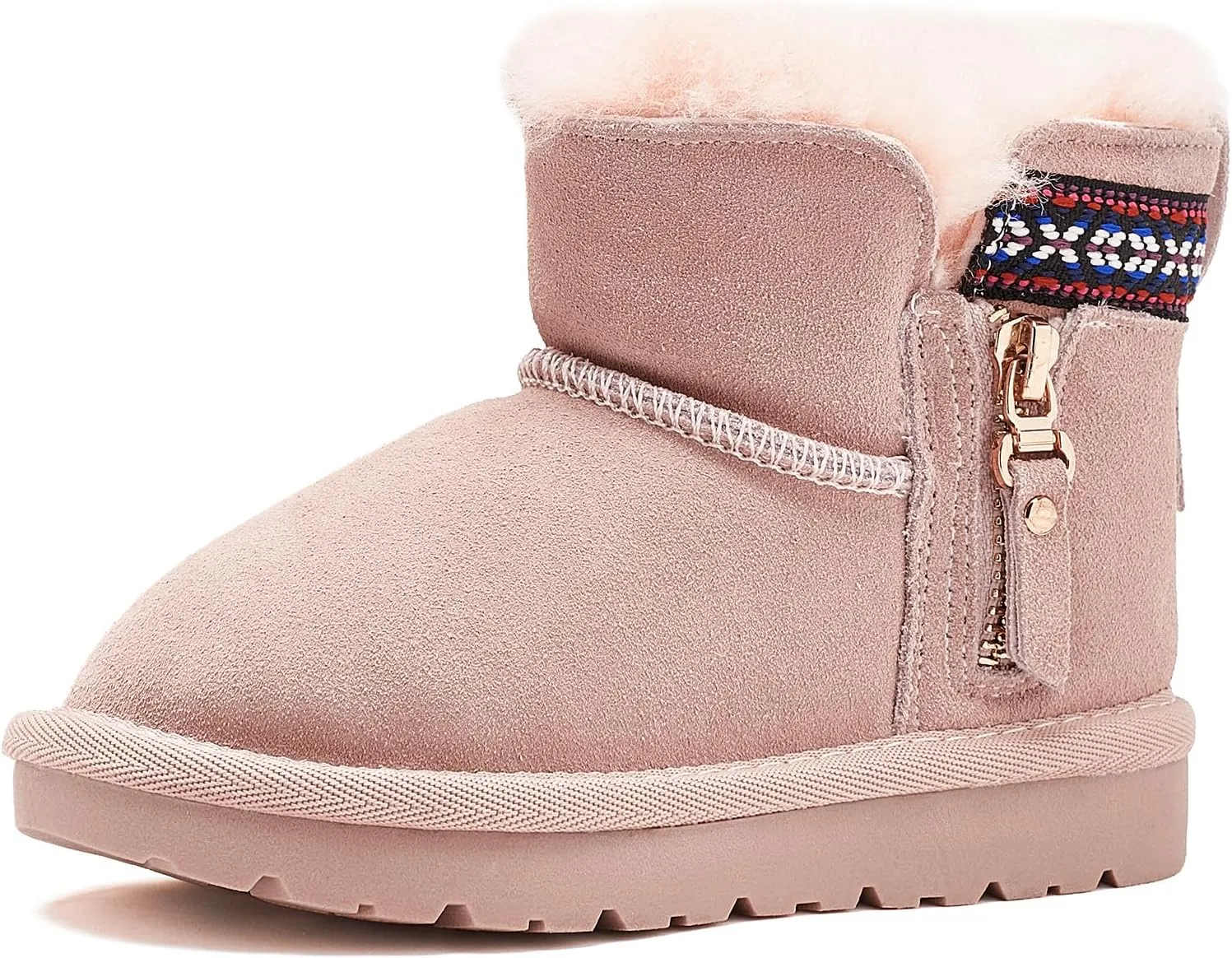 HOBIBEAR Toddler Snow Boots Winter Ankle Boots for Boys and Girls with Warm Faux Fur Lining