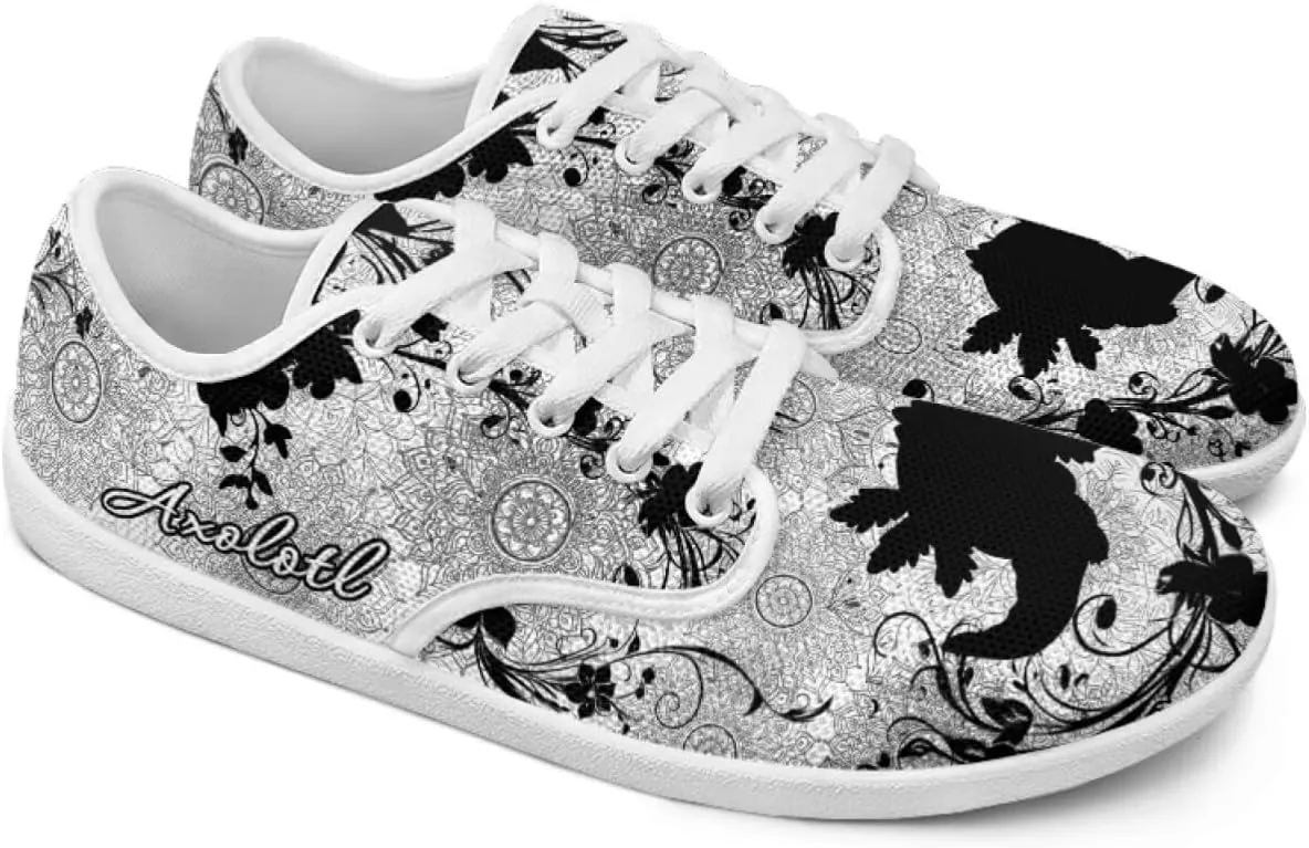 Howilath Boho Mandala Animal Women Barefoot Shoes Casual Shoes Lace up Loafers Running Sneaker with EVA Sole