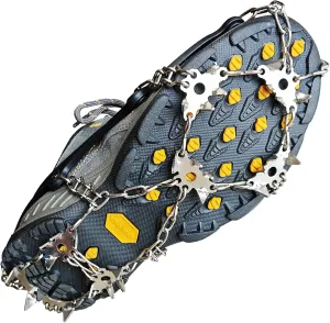 Ice Grippers for Shoes and Boots - 28-Spike Crampons for Safe Walking, Jogging, Hiking, and Mountaineering on Snow and Ice