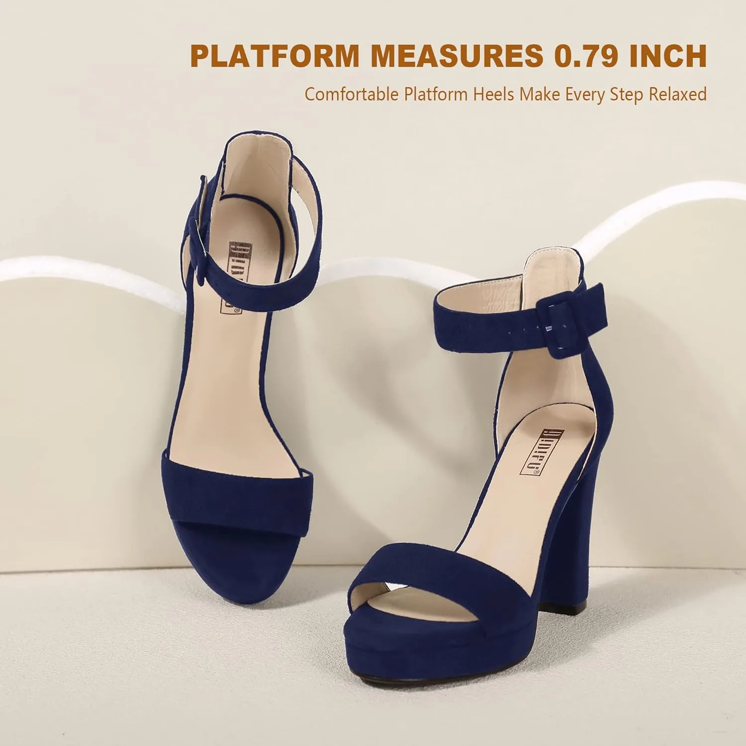 IDIFU Women's IN4 Sabrina Platform Chunky High Heels Ankle Strap Heeled Sandals Wedding Party Dress Shoes